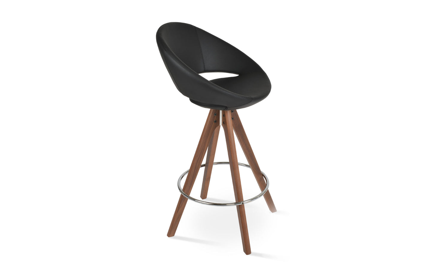 Crescent Pyramid Swivel Bar Stool