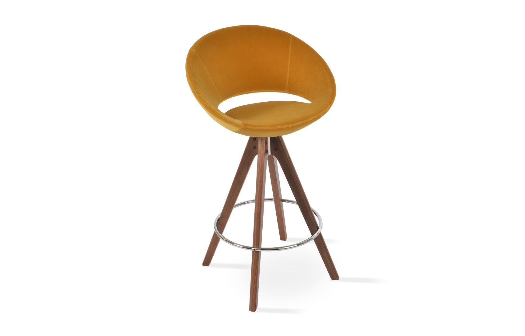 Crescent Pyramid Swivel Bar Stool