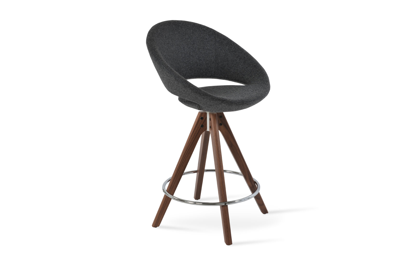 Crescent Pyramid Swivel Bar Stool