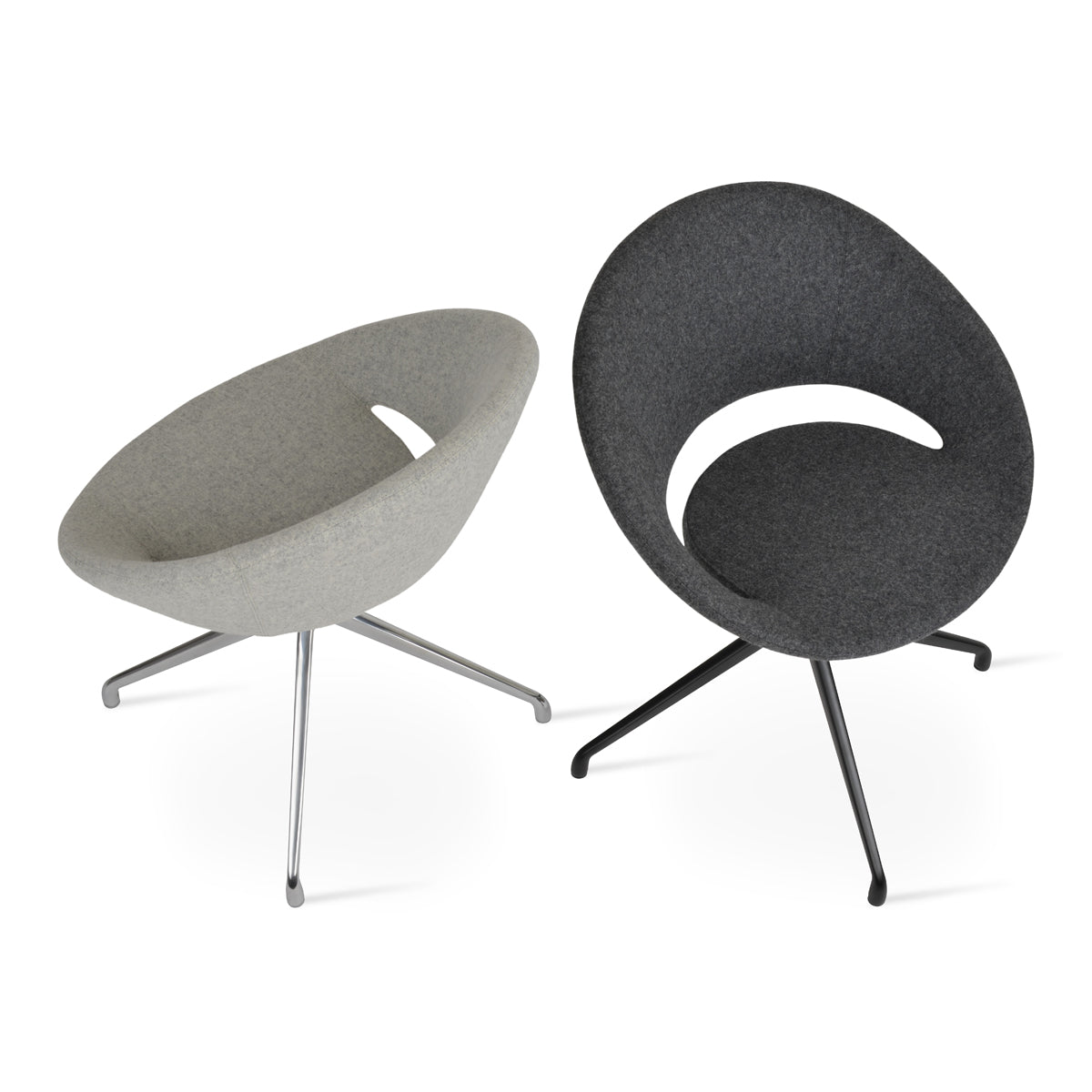 Crescent Spider Swivel Dining Chair