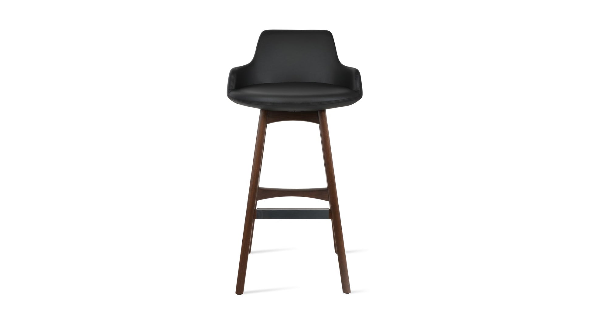 Dervish PR Wood Bar Stool-Leather