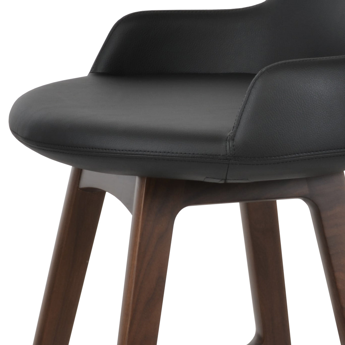 Dervish PR Wood Bar Stool-Leather