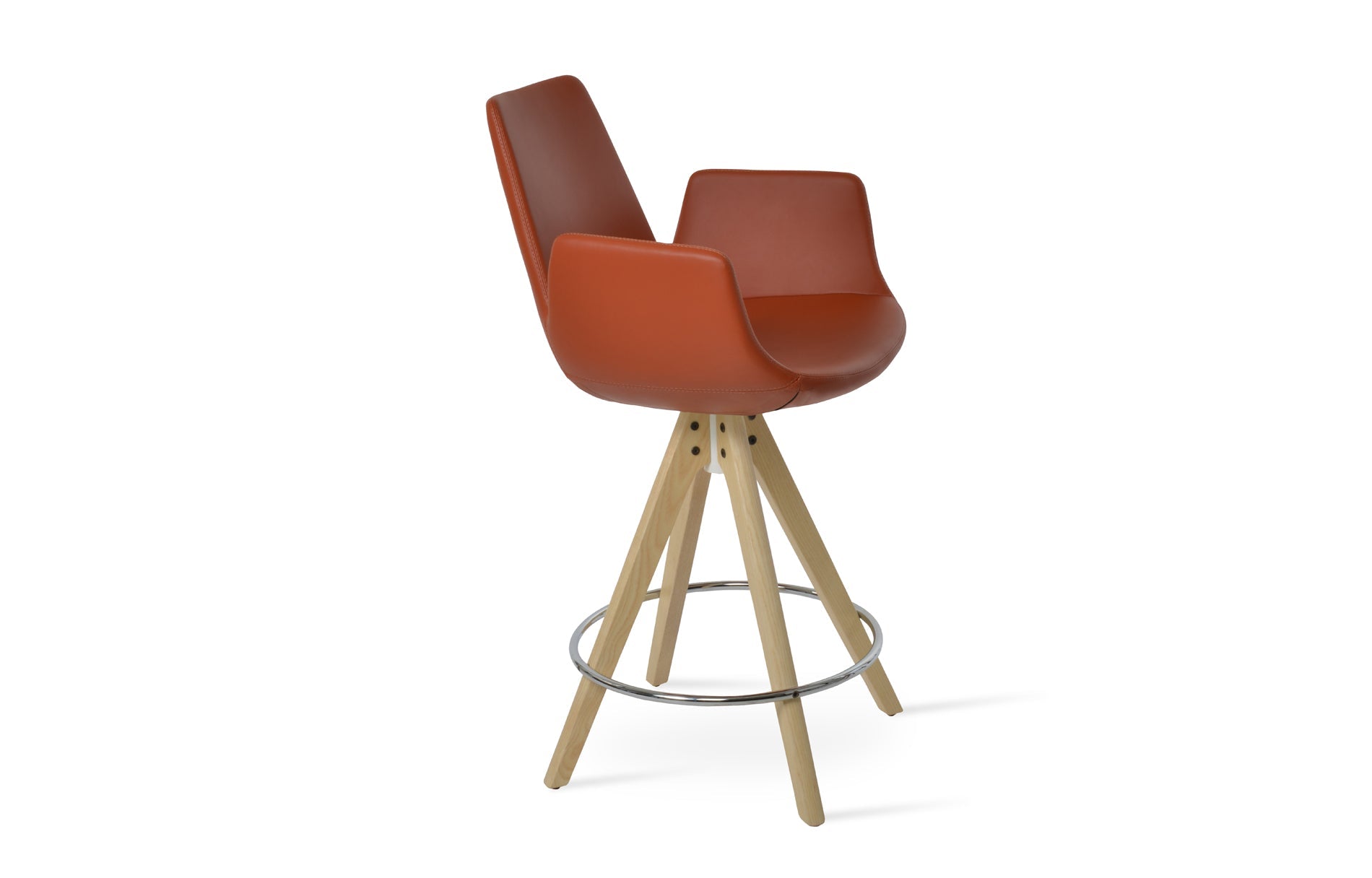 Eiffel Arm Pyramid Swivel Bar Stool