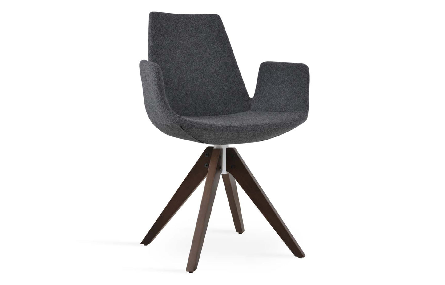 Eiffel Arm Pyramid Swivel Dining Chair