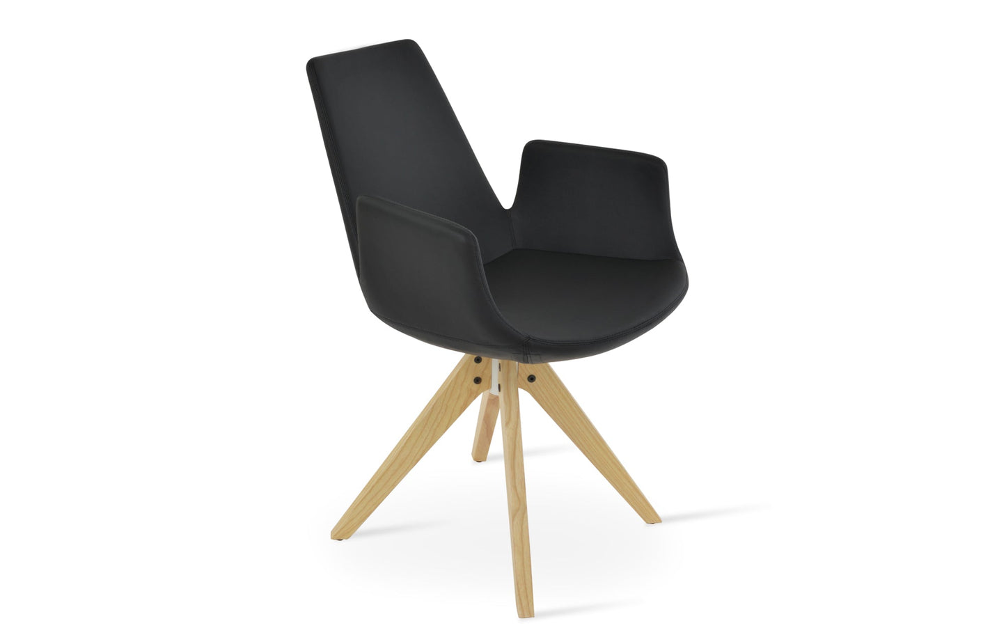 Eiffel Arm Pyramid Swivel Dining Chair