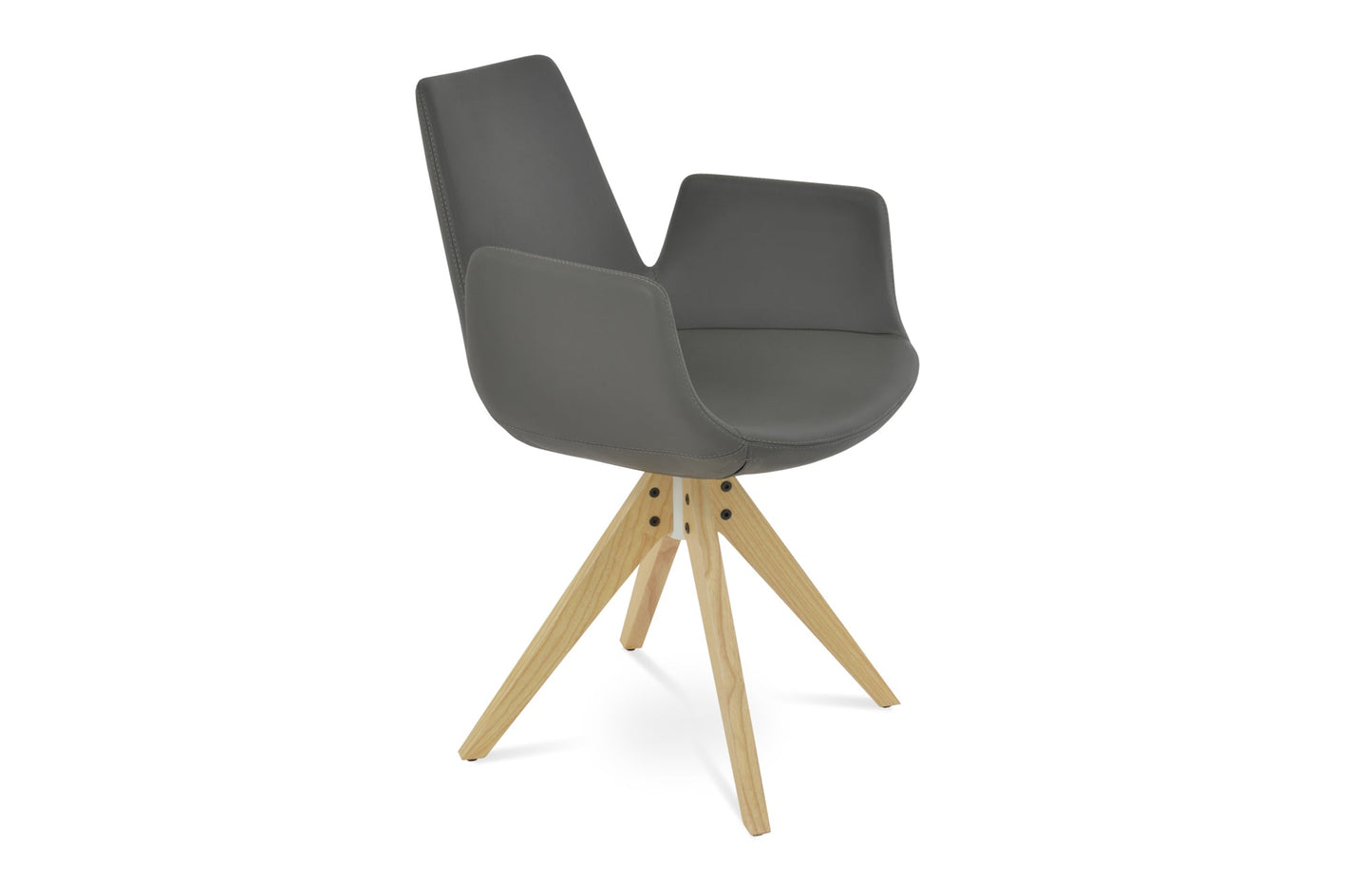 Eiffel Arm Pyramid Swivel Dining Chair