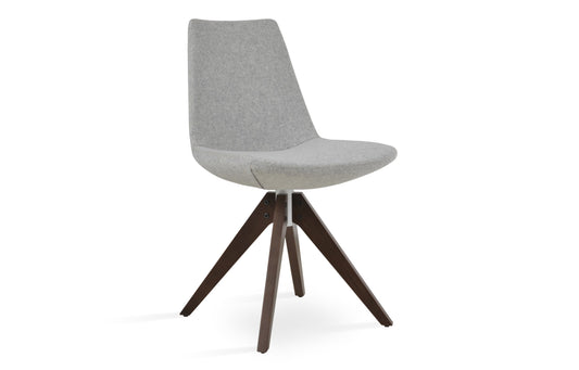 Eiffel Pyramid Swivel Dining Chair-Leather