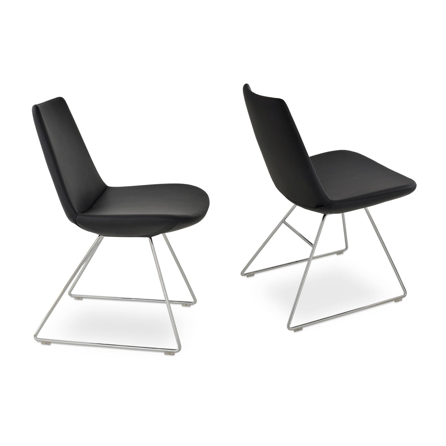 Eiffel Wire Dining Chair-Leather