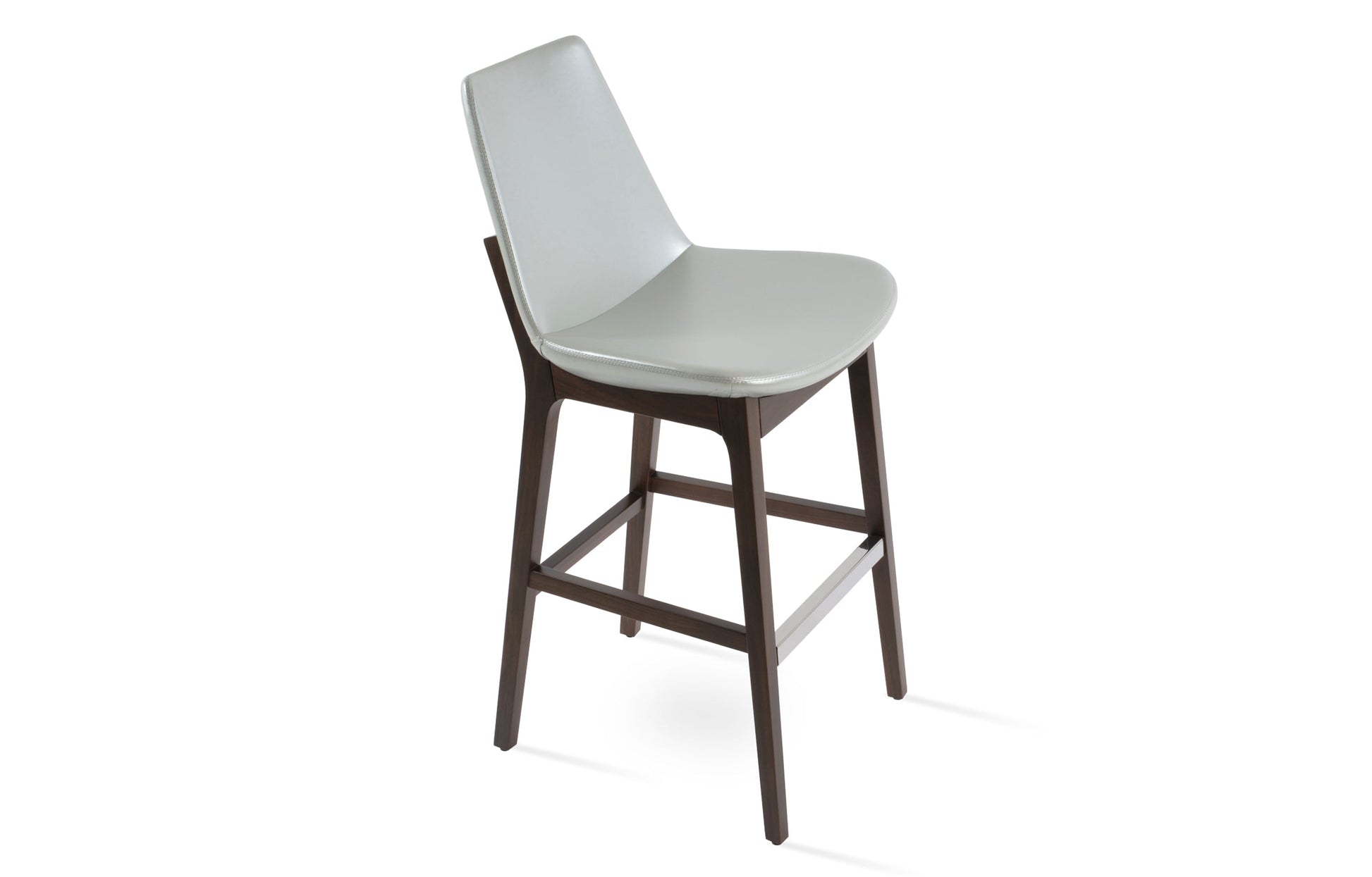 Eiffel Wood Bar Stool-Leather