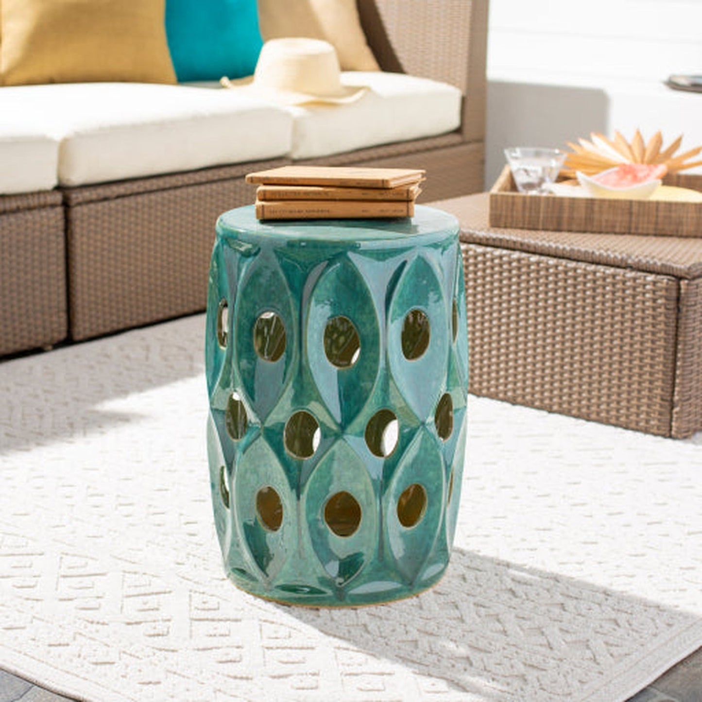 Surya Erika Garden Stool