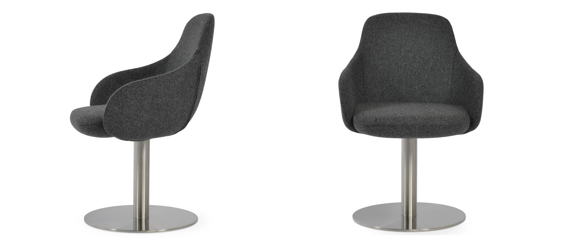 Gazel Arm Round Swivel Chair