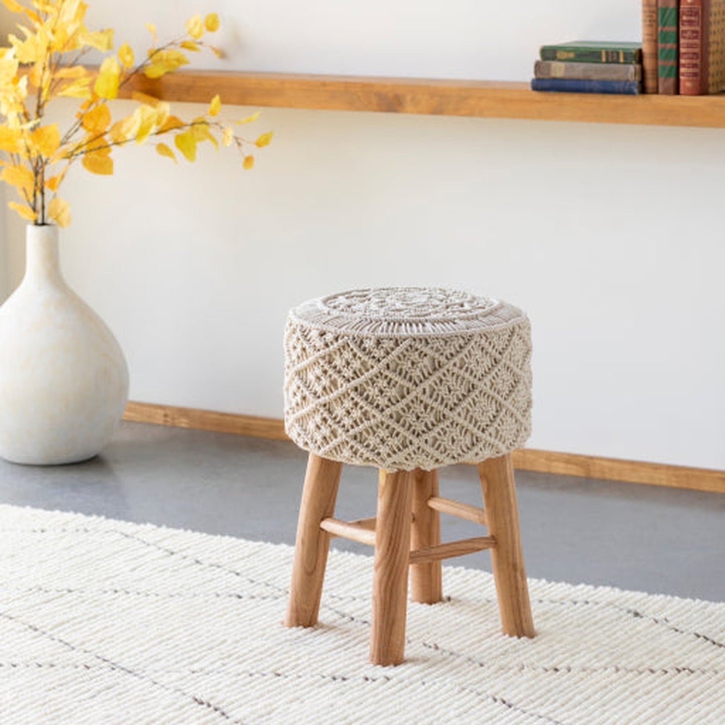 Surya Mandala Cotton Stool