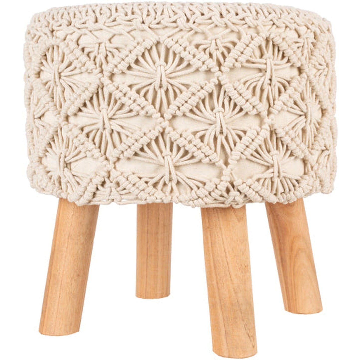 Surya Mandala Light Beige Stool