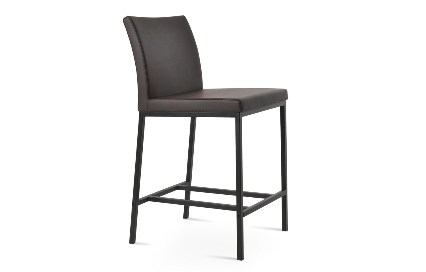 Aria Metal Bar Stool-Leather