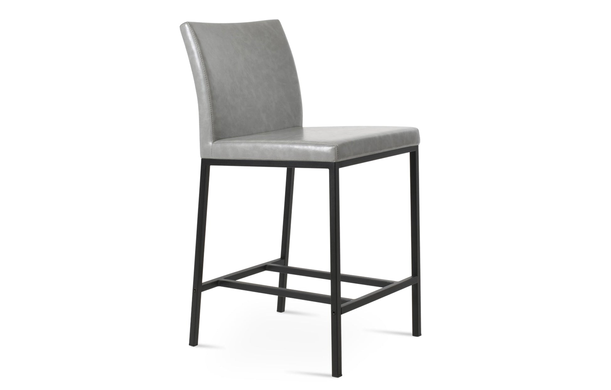 Aria Metal Bar Stool-Leather