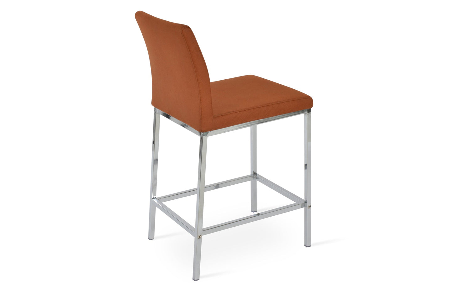 Aria Metal Counter Stool-Leather