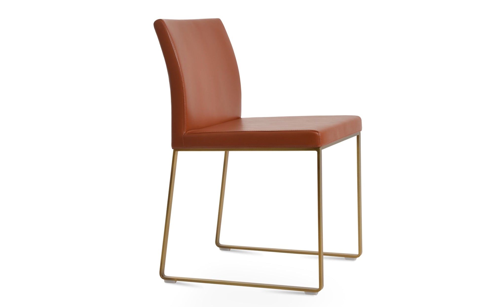 Aria Sled Wire Dining Chair-Leather