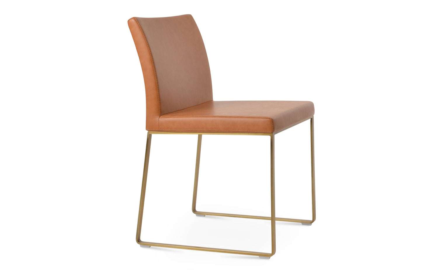 Aria Sled Wire Dining Chair-Leather