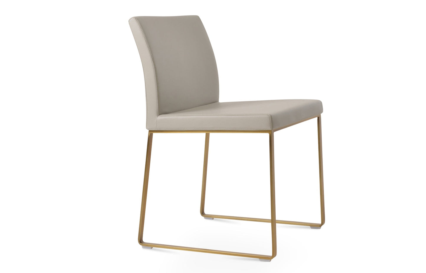 Aria Sled Wire Dining Chair-Leather