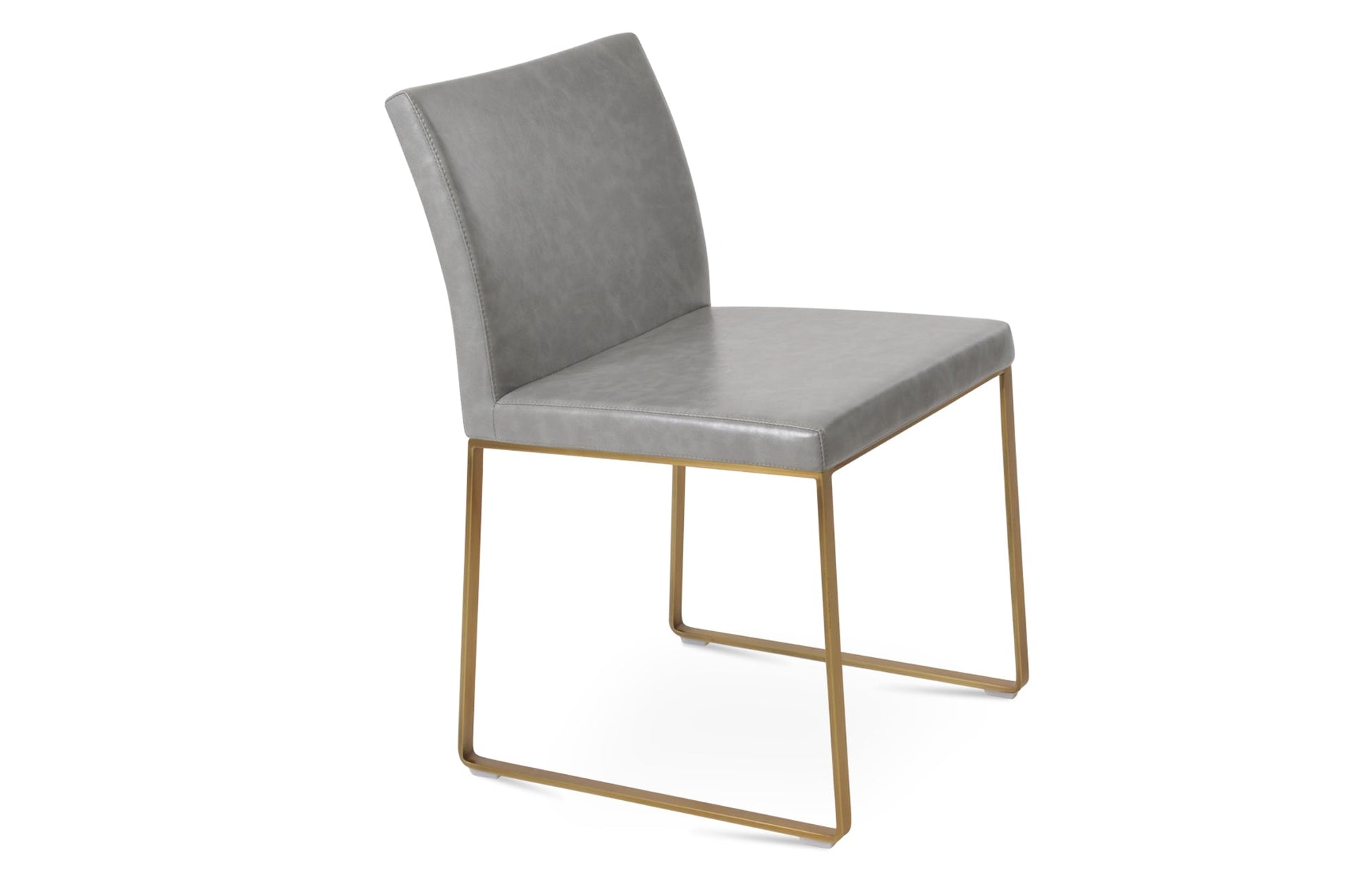 Aria Sled Wire Dining Chair-Leather