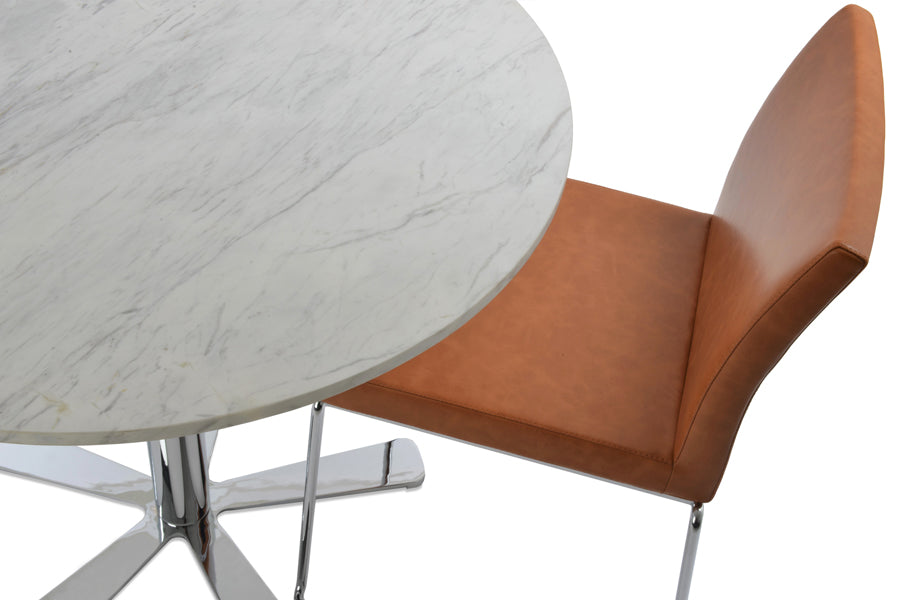 Aria Stackable Dining Chair-Leather