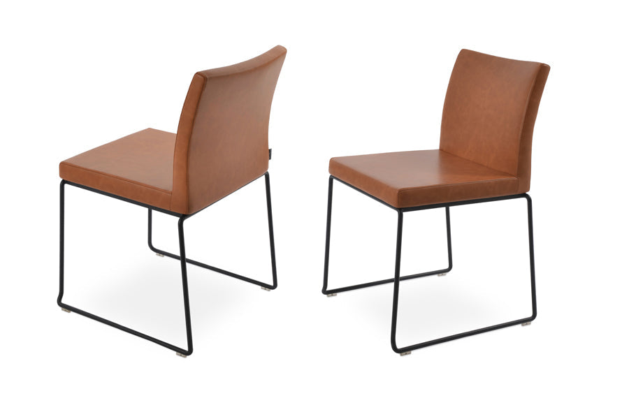 Aria Stackable Dining Chair-Leather