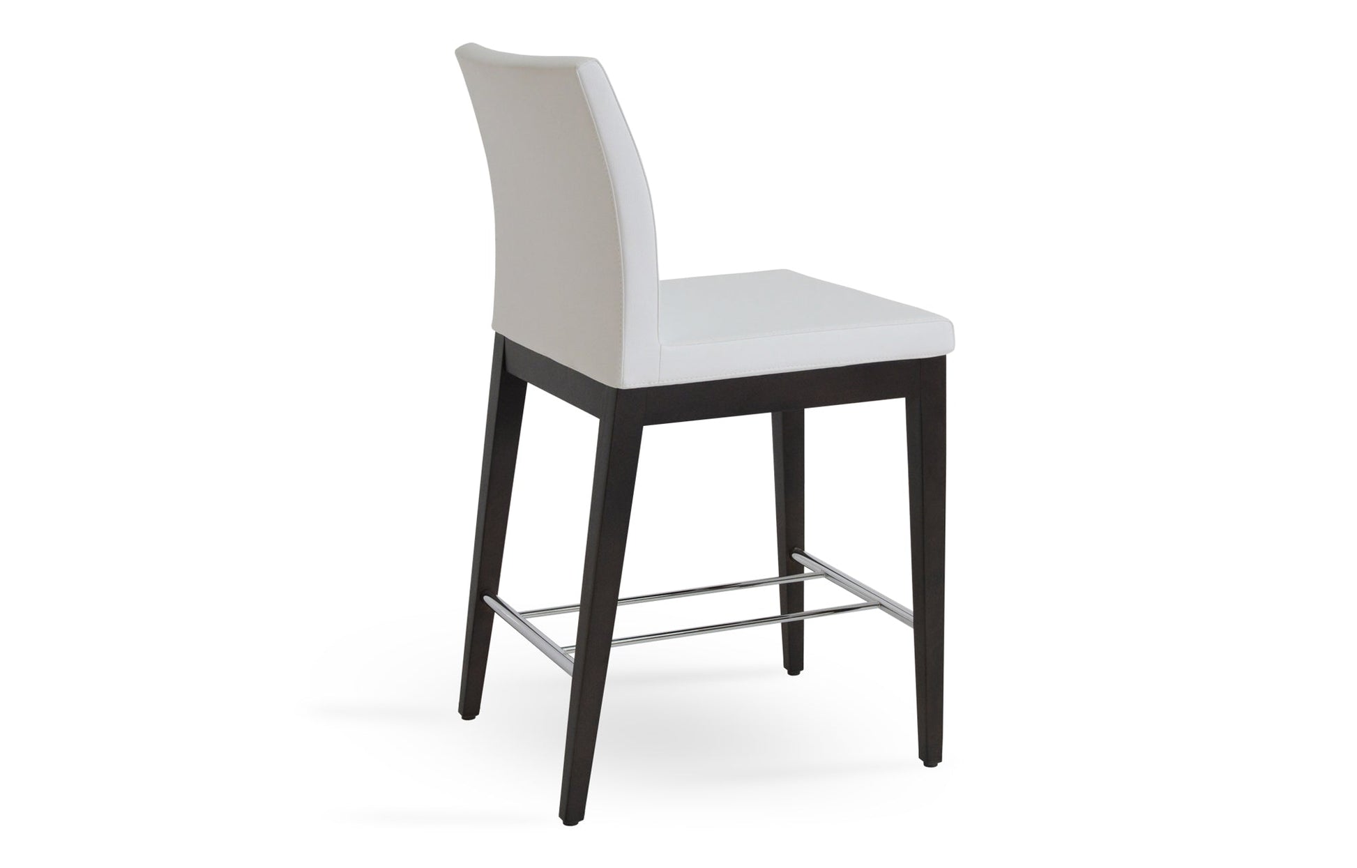 Aria Wood Bar Stool-Leather