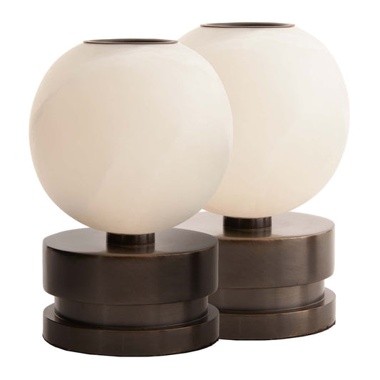 PLUTO CANDLEHOLDERS, SET OF 2 front side